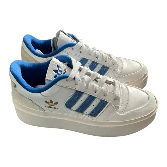 adidas Forum Bonega Shoes 'Cloud White / Royal Blue' Size 7 - Picture 2 of 6